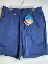 Columbia Mens PFG Shorts Fishing Small Upf 50 Navy Nwt