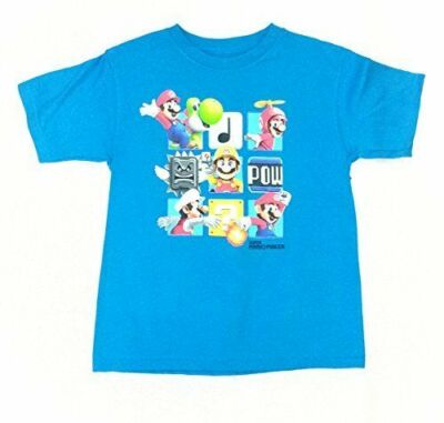 Mario Nintendo Super Maker Cube Box Short Sleeve Graphic Boys T-Shirt