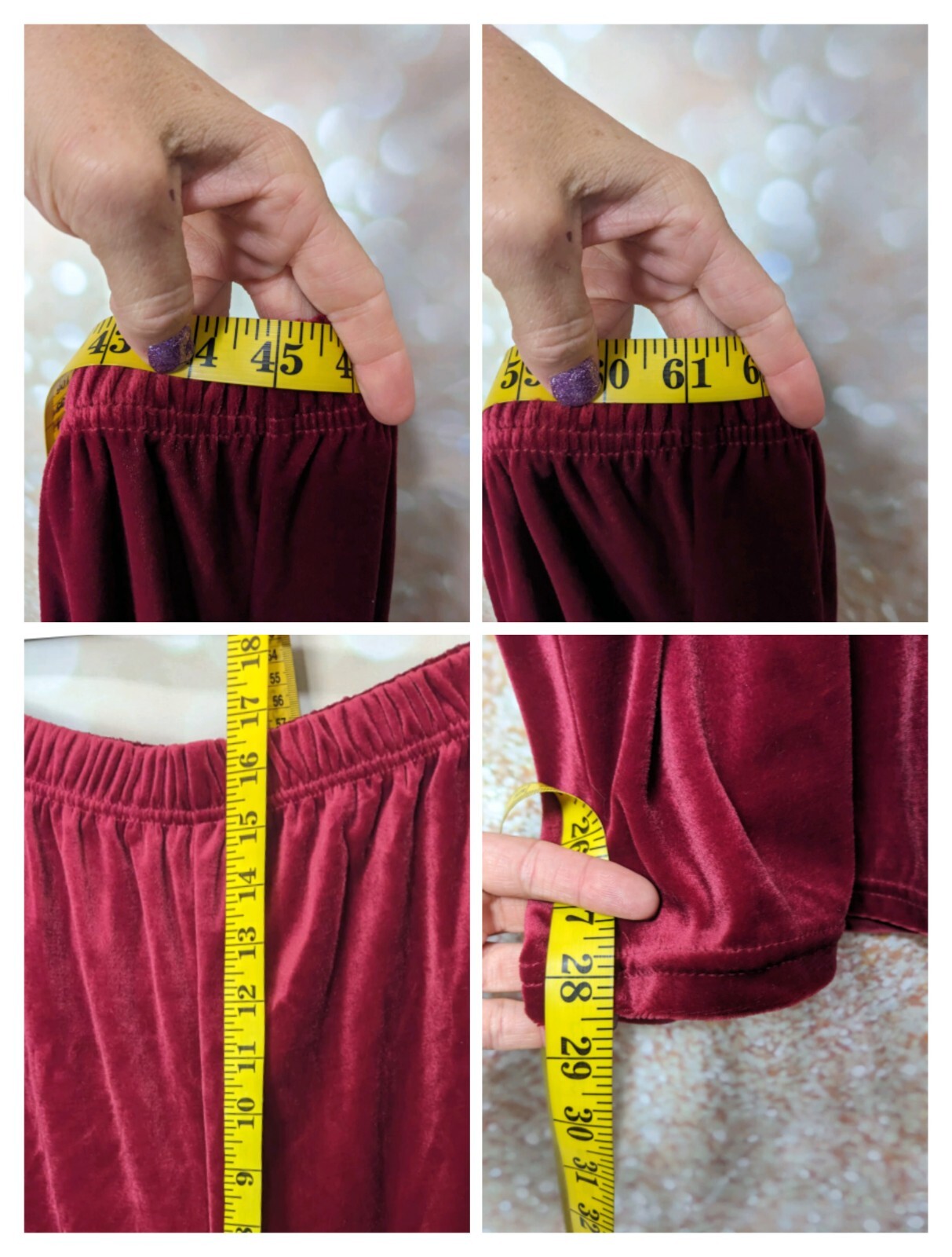 Roamans Women's Solid Red OR Gray Microfiber Velv… - image 9