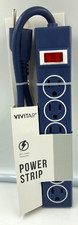 Vivitar 6 Outlet Safety Surge Protector Plug AC Wall Power Strip BLUE 