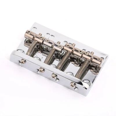 Musiclily Chrome Fixed Hardtail Bridge For 4 String Fender Precision Jazz Bass