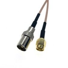 IEC DVB-T TV PAL male plug to SMA male crimp RG316 Antenna Connector Cable lot