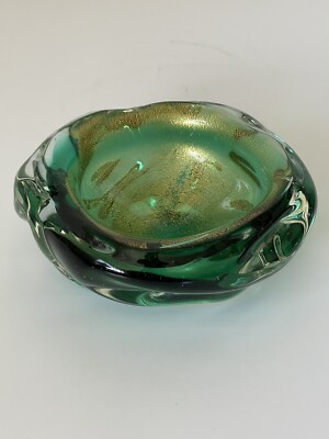 EXQUISITE ITALIAN ANTIQUE MODERN MURANO ART GLASS ASHTRAY OLD