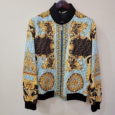 Fendace Baroque Zucca monogram quilted jacket Fendi Versace Fendace Baroque Zucca monogram quilted jacket Fendi Versace