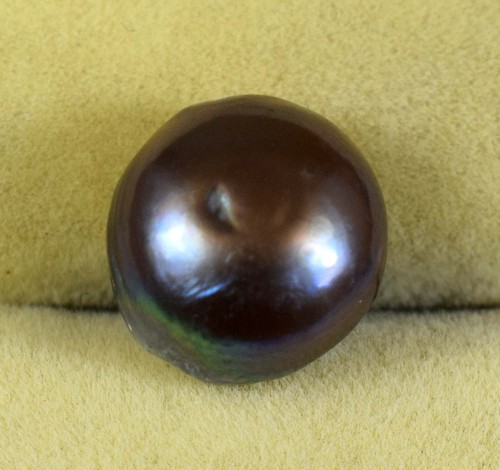 Natural Tahitian Grayish Black South Sea Pearl 7 Ct/11 mm Round Gemstone E3617 - Picture 7 of 9