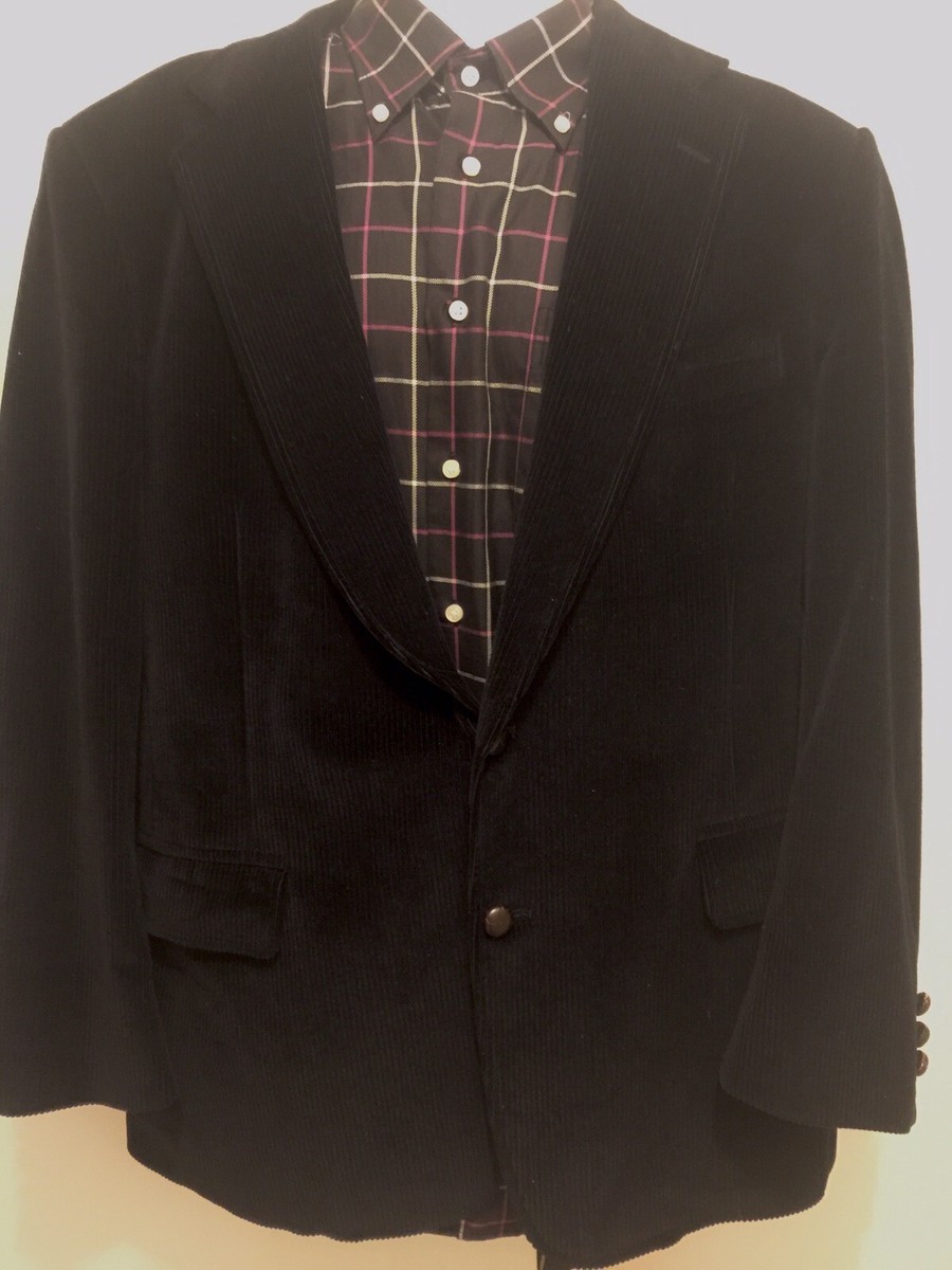 Brooks Brothers Men's 41 Reg Black Corduroy Button Blazer
