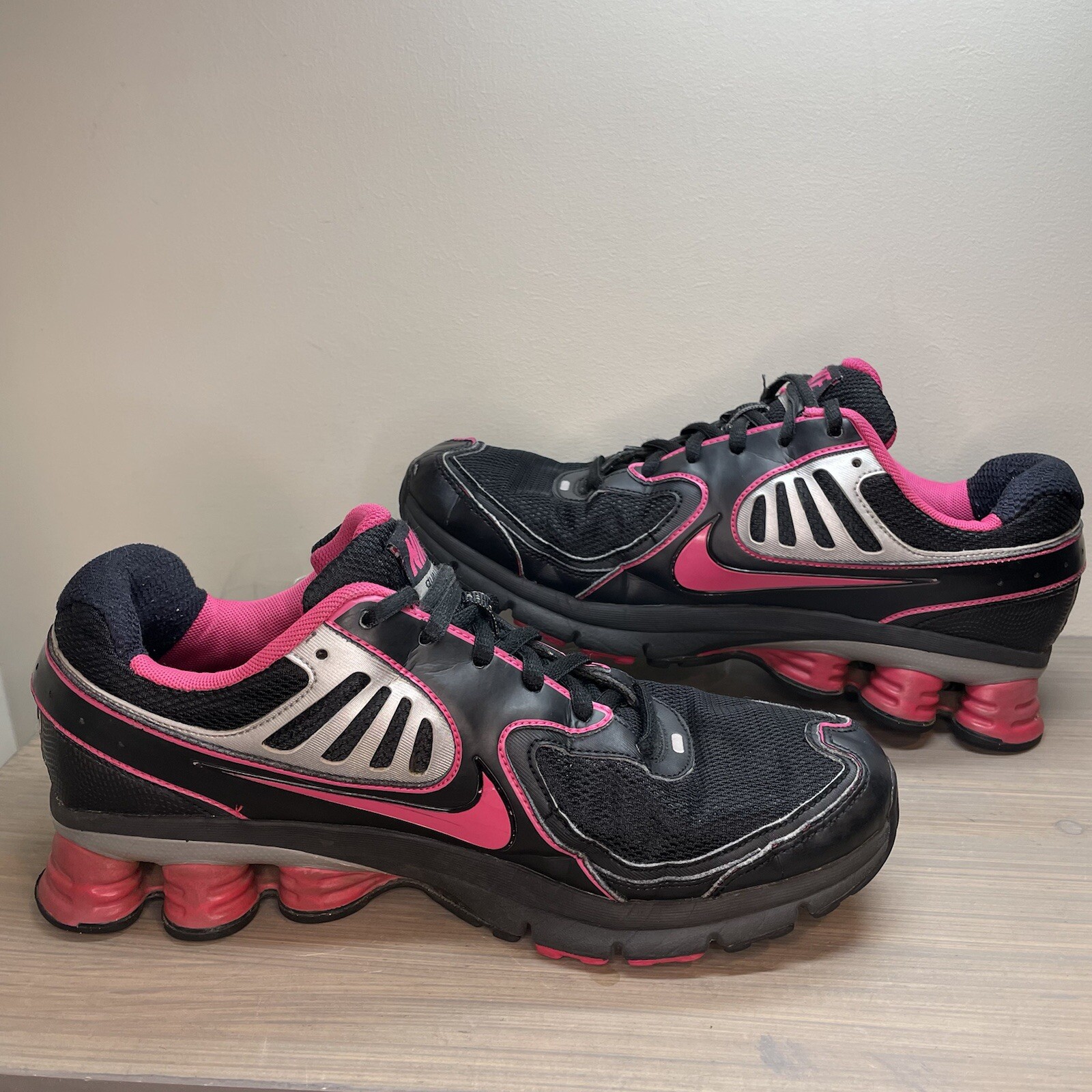 Nike Shox Womens Qualify+ Plus Black Pink Size 9 2010 396658-006 Sneaker  Shoe | eBay