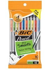 BIC Xtra-Smooth Mechanical Pencils With Erasers, Medium Point (0.7mm), 10-Count