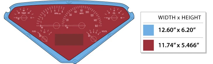 Medidores analógicos para camioneta Chevy Dakota Digital 1955-59 negro rojo VHX-55C-PU-K-R Foto 4 de 4