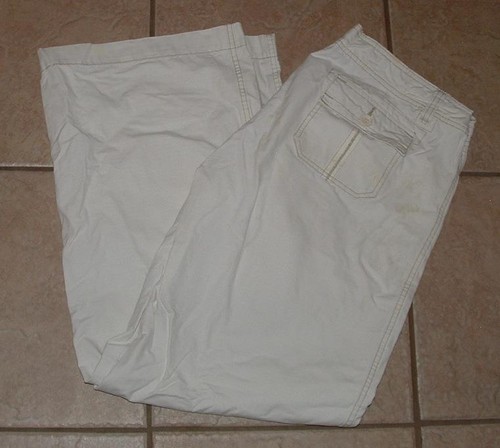 Ivory White Sz 15 / 16 Casual Wear Cotton Convertible Pants / Capris MAURICES - Picture 4 of 5