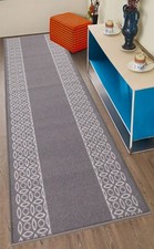 Custom Size Chain Grey Design Slip Resistant Washable Runner Rug