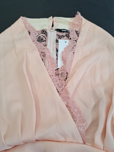 TFNC Keana Lace Detail Bridesmaid Dress Open Back Sleeveless Pink BNWT UK 10 - Picture 14 of 23