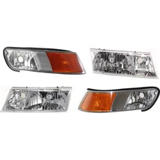 Headlight Set For 1998-2002 Grand Marquis Left and Right Side 4 Piece