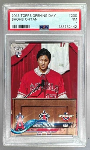 133782442 Shohei Ohtani 2018 Topps Opening Day #200 Rookie RC PSA 7
