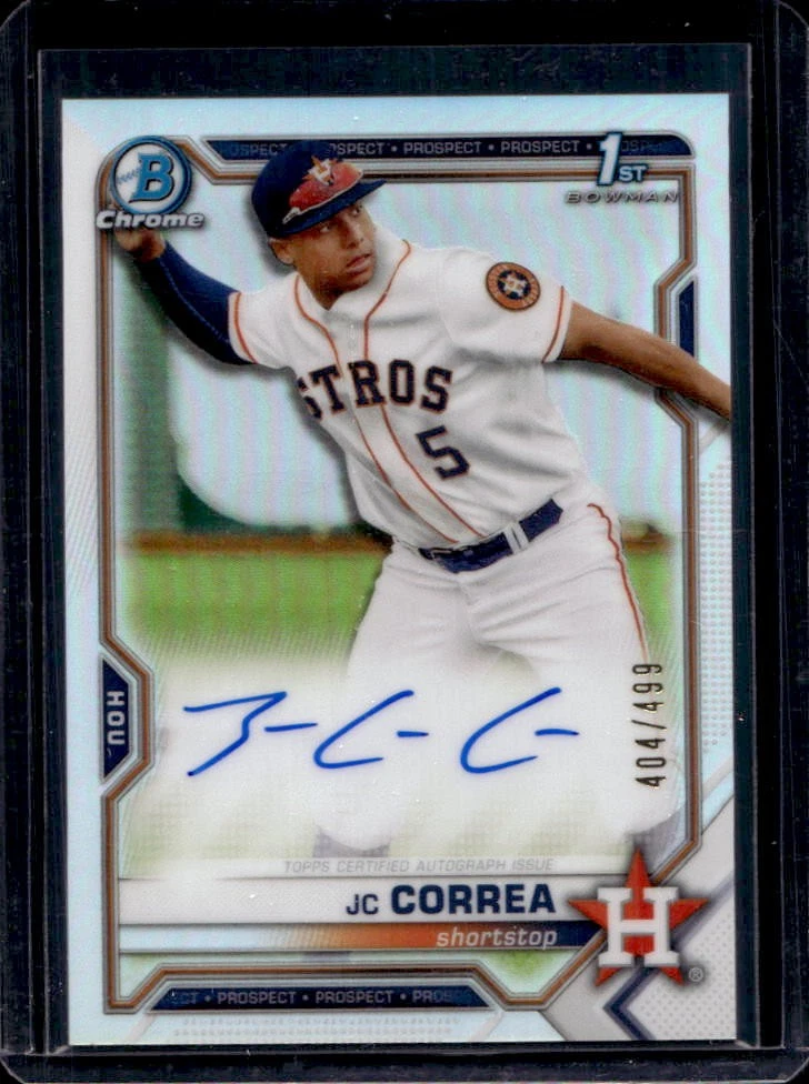 2021 Bowman Chrome JC Correa Auto Refractor 1st #404/499 Astros
