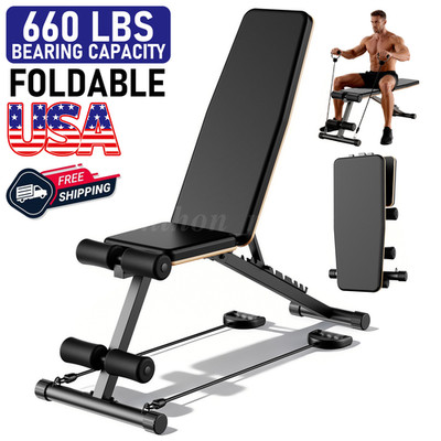 Foldable Dumbbell Bench Weight Training Fitness Incline Bench Adjustable Workout