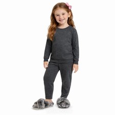 Cat  Jack Girls Faux Fur Criss Cross Slippers Grey Black Medium 2/3 NEW