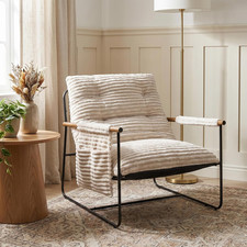 Luxury Modern Accent Chair Lounge Armchair Reading Sofa Pocket Metal Frame Relax