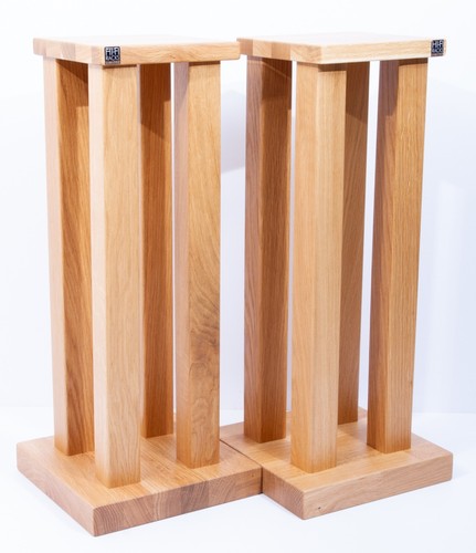 Hifi Racks speaker stands, Podium 4 perhaps, oak, 600mm, boxed