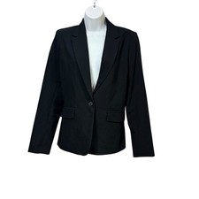 Liz Claiborne Kate Black Single Button Blazer Jacket Wrinkle Free Size 4