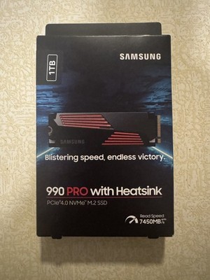Samsung 990 PRO Heatsink 1TB PCIe 4.0 NVMe M.2 SSD 7450MB/s Black 