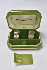 Vintage SWANK GRAND PRIX JADE CUFFLINK TIE TACK SET in PRESENTATION BOX #08041B