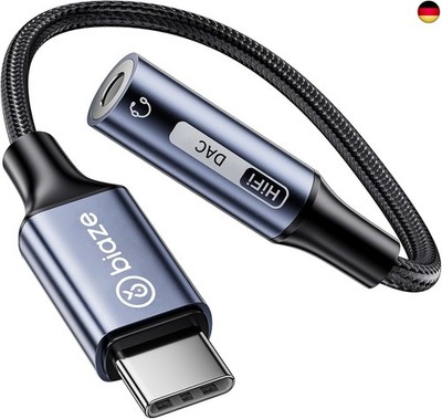 Y62 USB-C zu 3.5mm Klinkenstecker, Aux zu USB-C mit DAC Hi-Fi Stereo Audio, Typ
