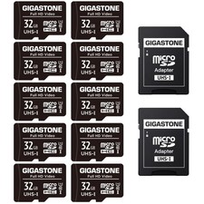 Gigastone 32GB Micro SD Card Full HD 10, sd card 10-pack