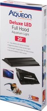 LED Deluxe Fish Tank Aquarium Full Hood with LED Light Black 20 Inch