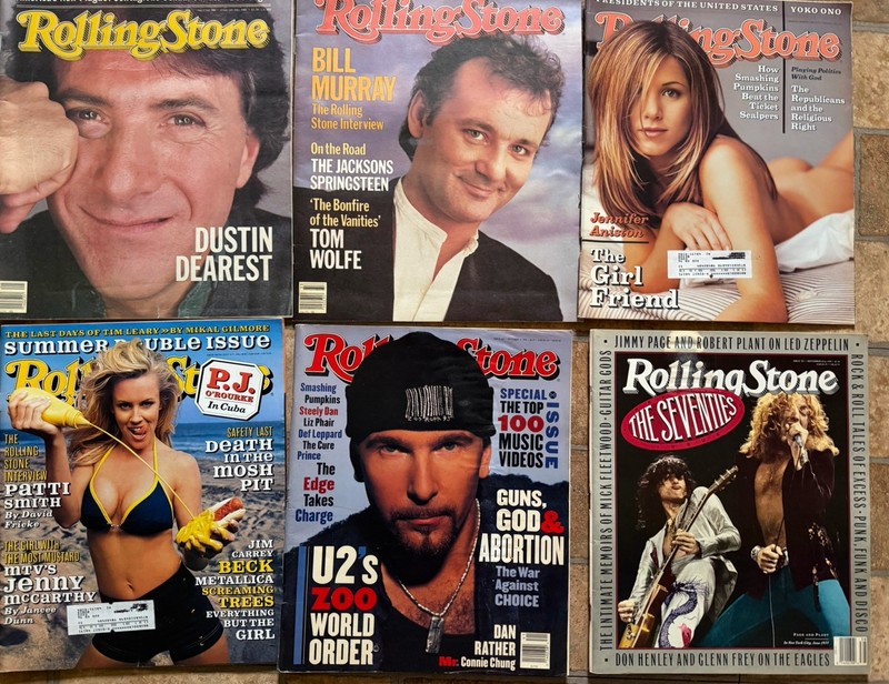 Rolling Stones Magazine Lot Of 6 Jennifer Aniston, Bill Murray, Led Zeppelin Etc