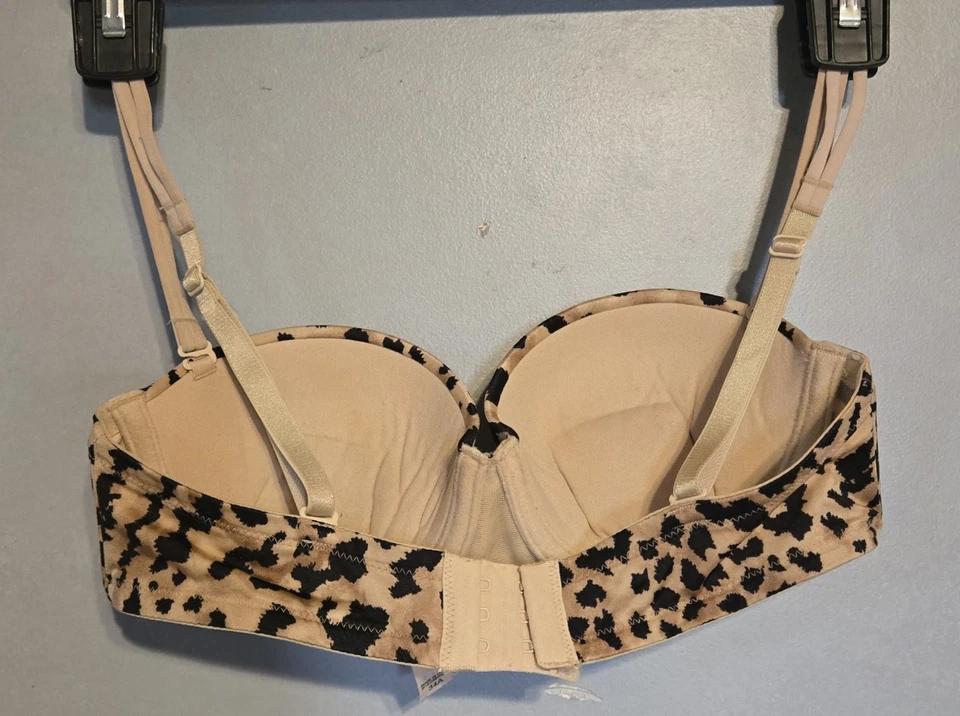 VICTORIA'S SECRET Tan & Black Animal Print  MULTI WAY  PUSH UP  BRA!    34 A - Image 2 of 4