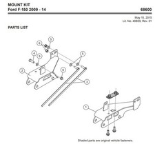 68600 2009-2014 Ford F150 Plow Mount Western Ultramount Blizzard Snowex
