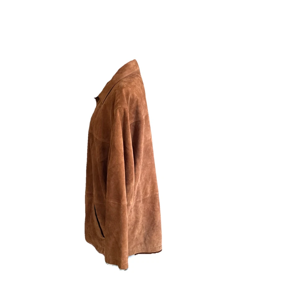 Joseph Jos A Banks Suede Jacket Brown Very Soft Button Front Coat XL - Image 3 of 4