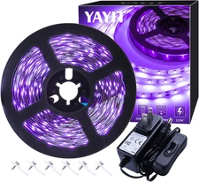 20Ft LED Black Light Strip Kit,360 Units,12V Flexible Blacklight Fixtures, 6M LE