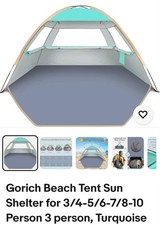 Gorich Beach Tent Sun Shelter 50UV  Family Sun Shade 3-4 Person Portable Canopy
