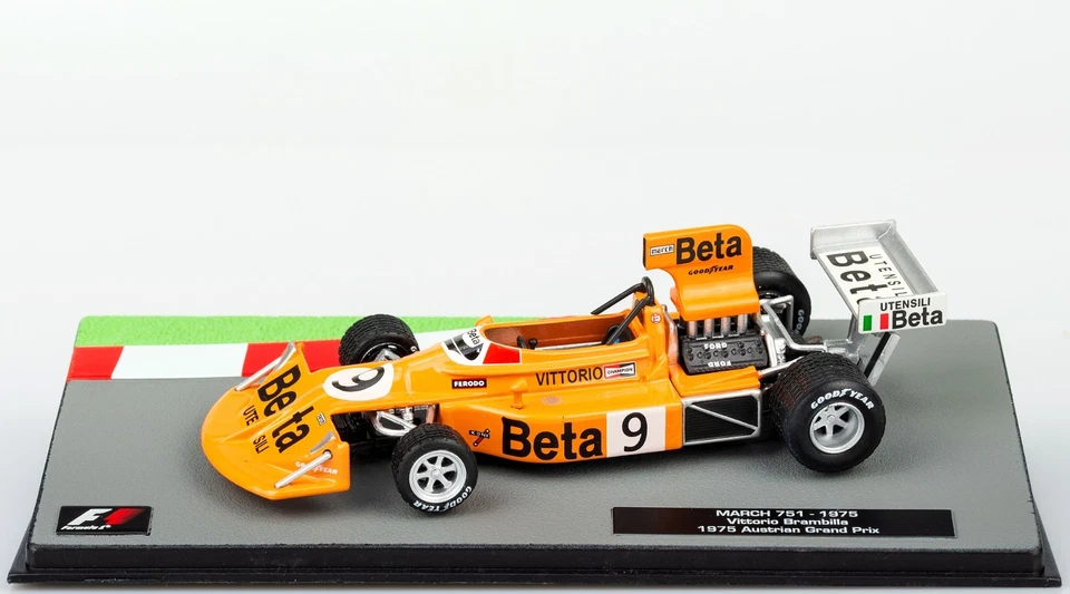 March 751 Vittorio Brambilla 1975 Modellino Formula1 Scala 1/43 Blister Nuovo #9 - Immagine 2 di 4