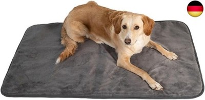 Hundematte grau Basic 120x70 cm XL mit weichem Stoff extra für Haustiere - 40°C 