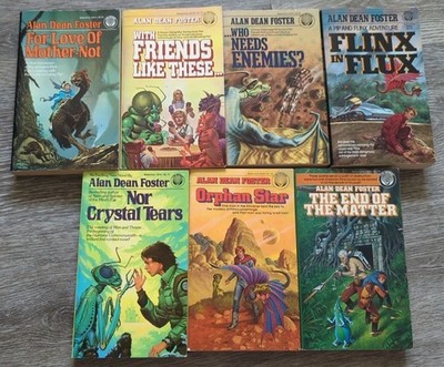 Alan Dean Foster 7 book lot. Pip & Flinx, Humanx series. Del Rey Sci-fi editions