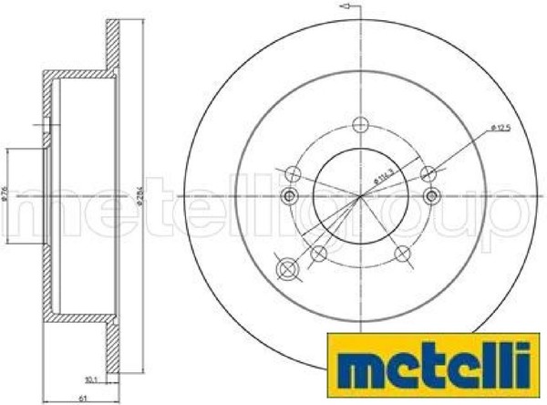 2X Bremsscheibe Metelli 23-0592C 2 Bremsscheiben Hinterachse Hinten-image
