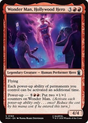 x4 NM (Playset) Wonder Man, Hollywood Hero, MTG, Super Heroes, Magic, 160