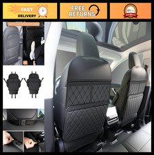 2 Pack Kids Car Seat Back Protectors, Waterproof Kick Mats with Organizer Easy