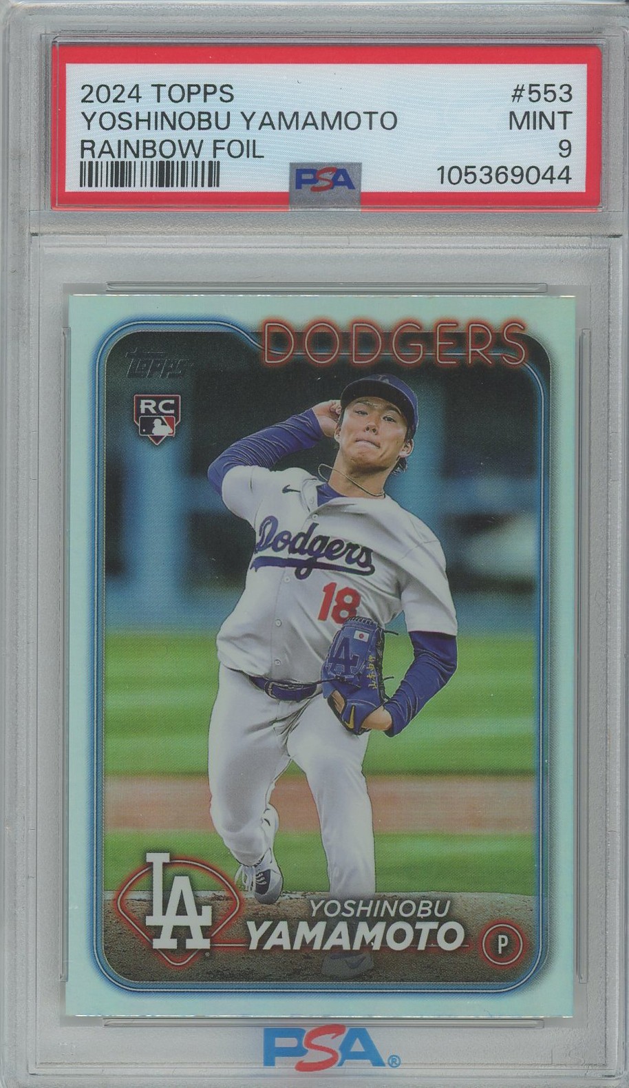 2024 Topps Rainbow Foil #553 Yoshinobu Yamamoto Dodgers RC PSA 9