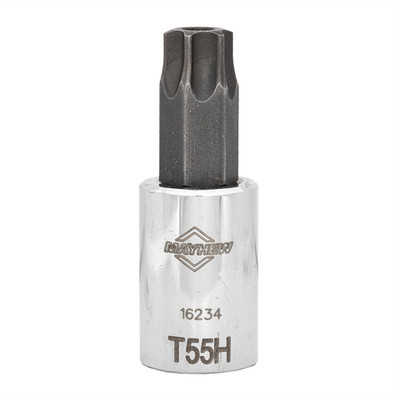 Mayhew Mayhew T55H Tamper Torx  Short Insert Socket Bit, 3/8-Inch Drive