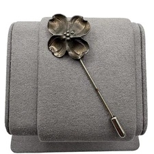 Vintage NYE Sterling Silver Dogwood Flower Stick Pin Lapel Hat Pin Brooch Floral