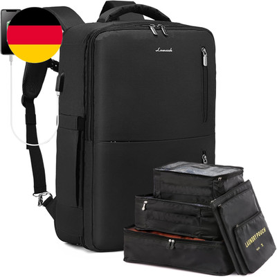 LOVEVOOK Handgepäck Rucksack Flugzeug, Rucksack Herren Damen Mit Schuhfach, Erwe