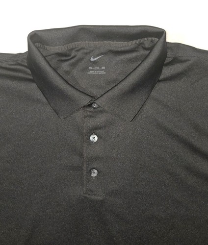 Nike Golf Short Sleeve Polo Shirt Solid Black Mens 2XL XXL - Picture 3 of 8