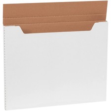 White Corrugated Cardboard Easy-Fold Mailer Box, 20" L x 16" W x 1" H, Pack o...