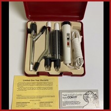 Vintage 1980  s Conair Twist n Curl Trio Curling Iron Brush Set Tested/Works NOS