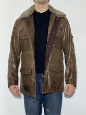 Vintage Strellson Ledermantel Lederjacke Pilotenjacke Braun Gr XL