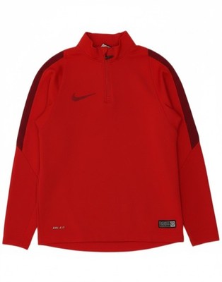 Nike Jungen Dri Fit Pullover Trainingsanzug Oberteil 8-9 Jahre Small rot Colourblock AN02